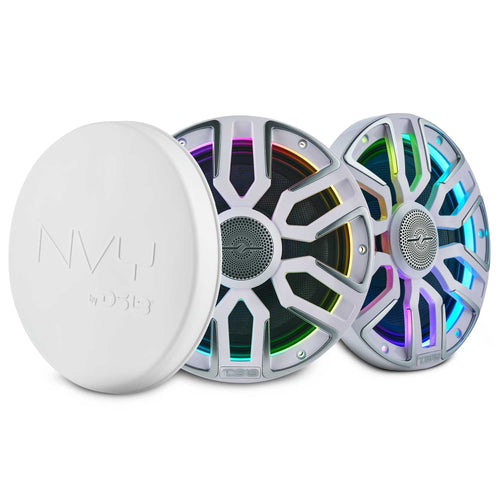 8” Marine Coaxial Speaker With Kevlar Cone, Bullet Tweeter, Neodymium Magnet, and Digital LED Lights | 200W RMS 4-Ohm