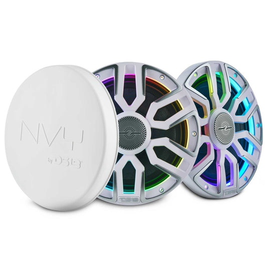 8” Marine Coaxial Speaker With Kevlar Cone, Bullet Tweeter, Neodymium Magnet, and Digital LED Lights | 200W RMS 4-Ohm