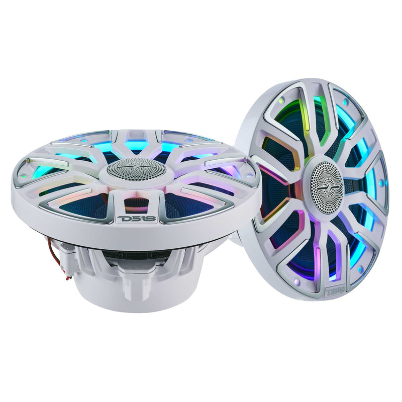 Load image into Gallery viewer, 8” Marine Coaxial Speaker With Kevlar Cone, Bullet Tweeter, Neodymium Magnet, and Digital LED Lights | 200W RMS 4-Ohm
