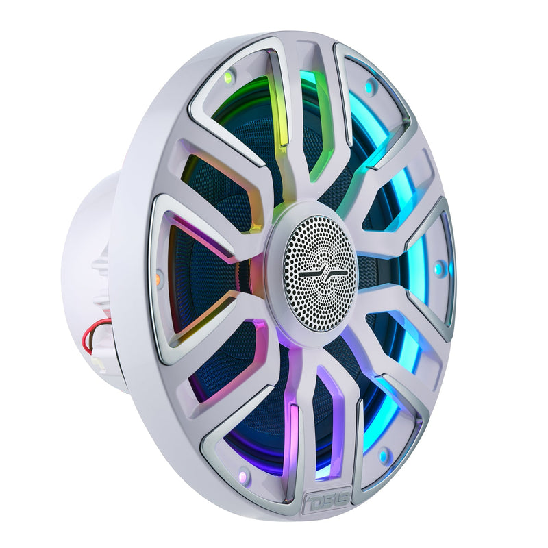Load image into Gallery viewer, 8” Marine Coaxial Speaker With Kevlar Cone, Bullet Tweeter, Neodymium Magnet, and Digital LED Lights | 200W RMS 4-Ohm
