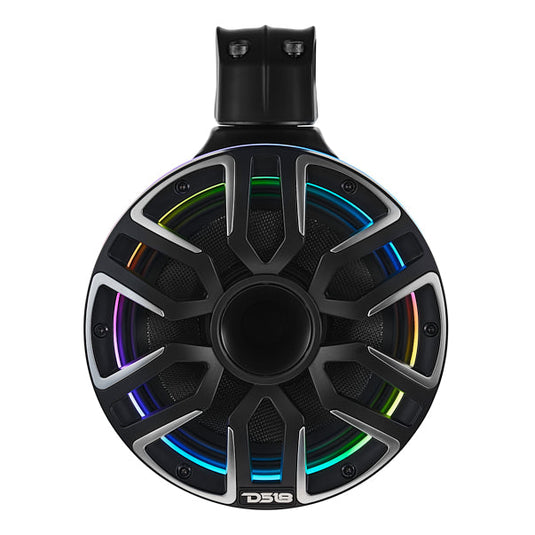 8” Marine Short Tower Speaker With Neodymium Magnet, Kevlar Cone, Compression Driver And Digital LED Lights | 200W RMS 4-Ohm