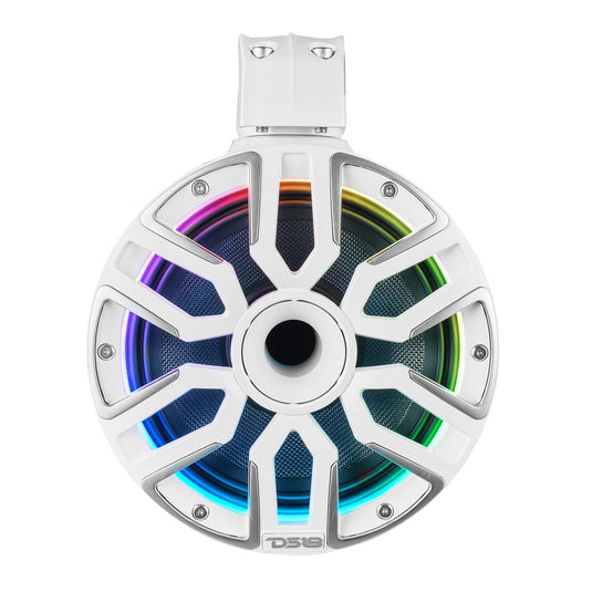 8” Marine Short Tower Speaker With Neodymium Magnet, Kevlar Cone, Compression Driver And Digital LED Lights | 200W RMS 4-Ohm