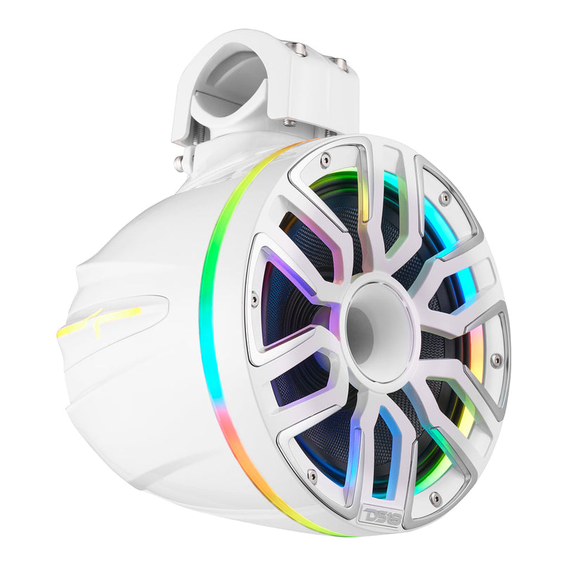 Load image into Gallery viewer, 8” Marine Short Tower Speaker With Neodymium Magnet, Kevlar Cone, Compression Driver And Digital LED Lights | 200W RMS 4-Ohm
