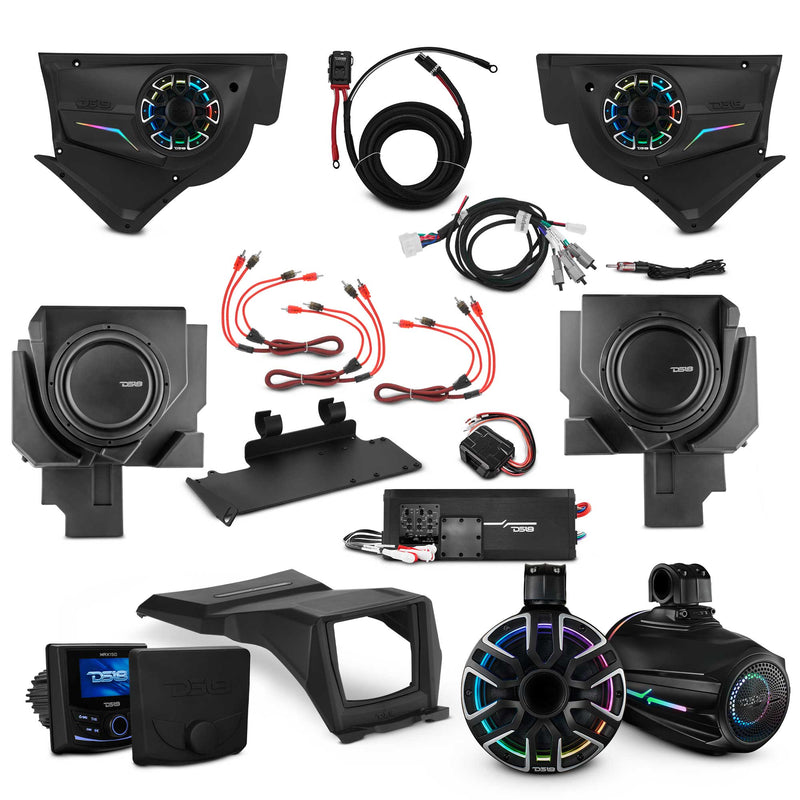 Load image into Gallery viewer, Can-Am Maverick X3 NVY Stage - Door Speaker Panels, 8" Neodymium Tower Speakers, Dual 12” Subwoofer, Amplifier, Bluetooth Radio &amp; LED Lights
