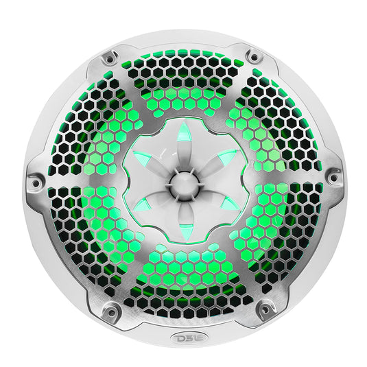 NXL 10" 2-Way Coaxial Marine Speaker with RGB LED Lights 200 Watts Rms 4-Ohm