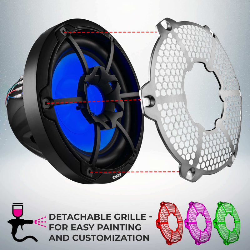 Load image into Gallery viewer, NXL 10&quot; Marine Subwoofer with RGB LED Lights 300 Watts Rms SVC 4-Ohm - Black - Skoutley Outdoors LLC
