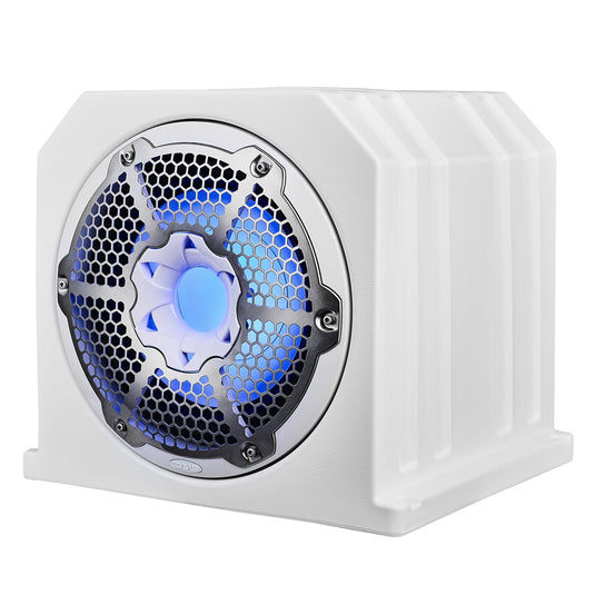 Dual 10" Marine Subwoofer Enclosure with 10" Passive Radiator and LED RGB Lights 350 Watts Rms 4-Ohm (NXL-10SUB Included)