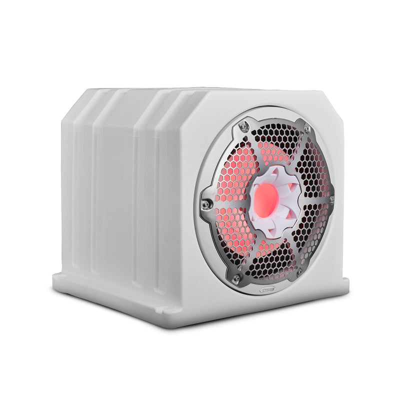 Load image into Gallery viewer, Dual 10&quot; Marine Subwoofer Enclosure with 10&quot; Passive Radiator and LED RGB Lights 350 Watts Rms 4-Ohm (NXL-10SUB Included)
