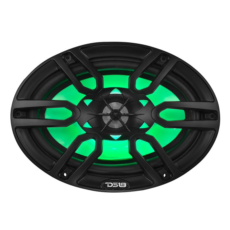 Load image into Gallery viewer, NXL 6x9&quot; 2-Way Coaxial Marine Speaker With LED RGB Lights 125 Watts Rms 4-Ohm -Black
