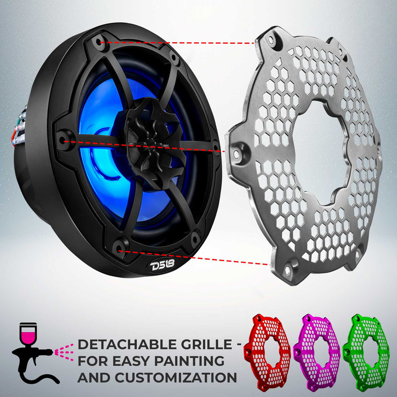 Load image into Gallery viewer, NXL 6.5" 2-Way Coaxial Marine Speaker with RGB LED Lights 100 Watts Rms 4-Ohm
