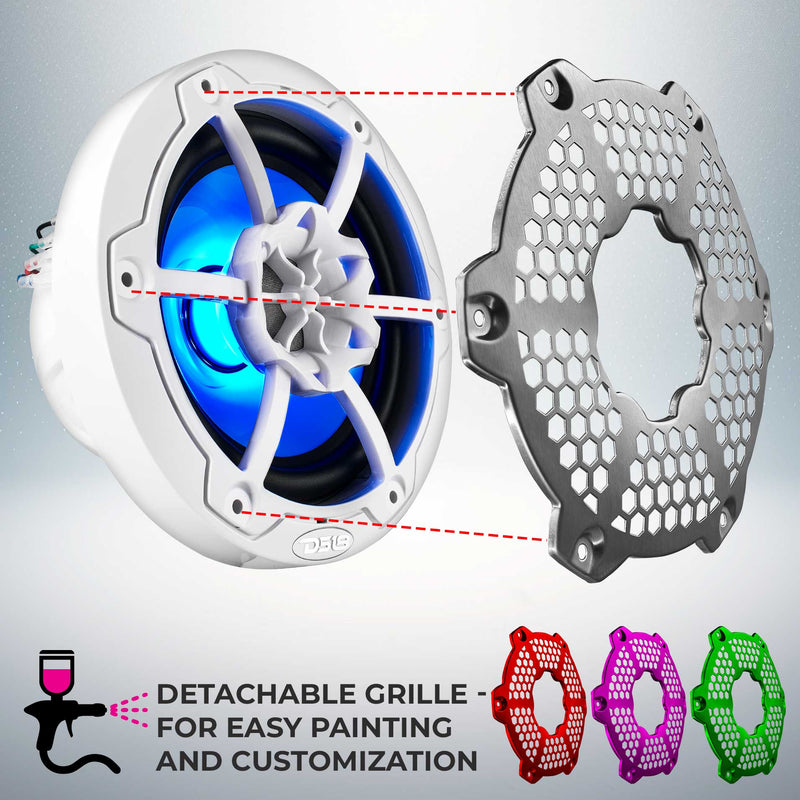 Load image into Gallery viewer, NXL 6.5&quot; 2-Way Coaxial Marine Speaker With LED RGB Lights 100 Watts Rms 4-Ohm
