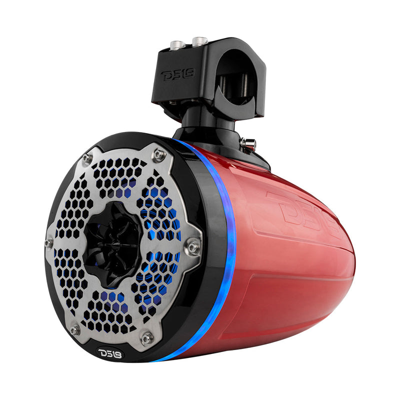 Load image into Gallery viewer, NXL 6.5&quot; Neodymium Marine and Powersports Towers with Built-in Passive Radiator, 1&quot; Driver and LED RGB Lights 150 Watts Rms -Red
