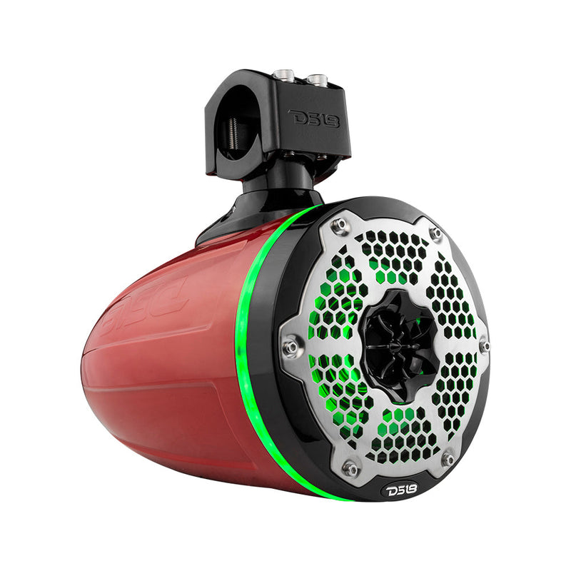 Load image into Gallery viewer, NXL 6.5&quot; Neodymium Marine and Powersports Towers with Built-in Passive Radiator, 1&quot; Driver and LED RGB Lights 150 Watts Rms -Red
