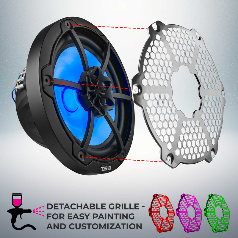 Load image into Gallery viewer, NXL 8&quot; 2-Way Coaxial Marine Speaker With LED RGB Lights 125 Watts Rms 4-Ohm
