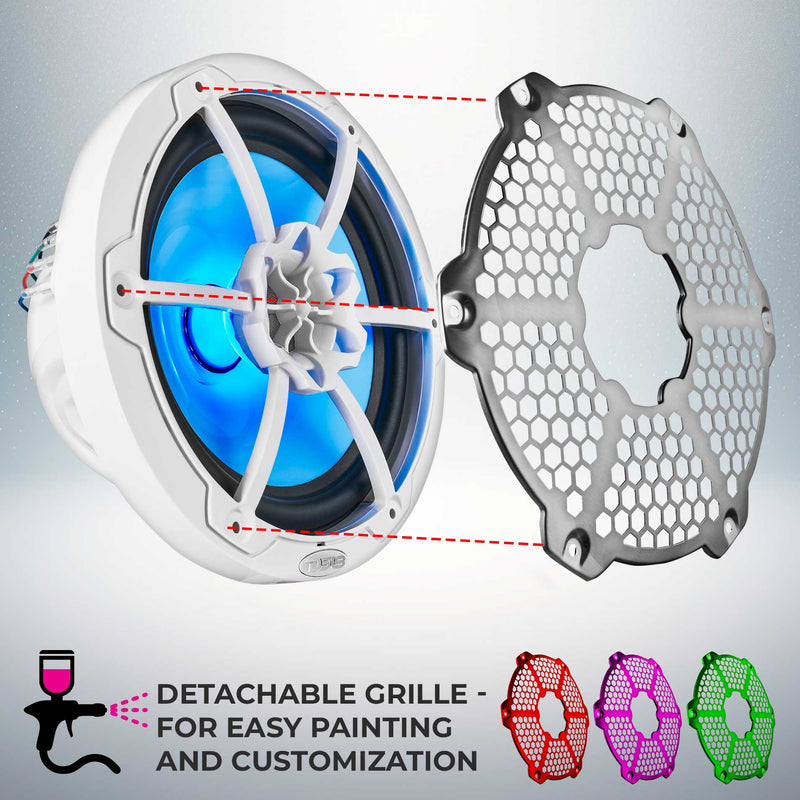 Load image into Gallery viewer, NXL 8" 2-Way Coaxial Marine Speaker With LED RGB Lights 125 Watts Rms 4-Ohm
