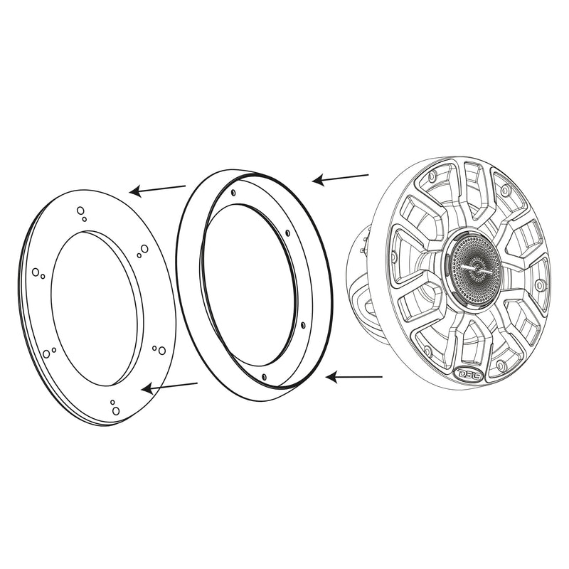 Load image into Gallery viewer, 7.7” Marine Speaker Ring Adapter - Fits 6.5" NXL &amp; CF Speakers
