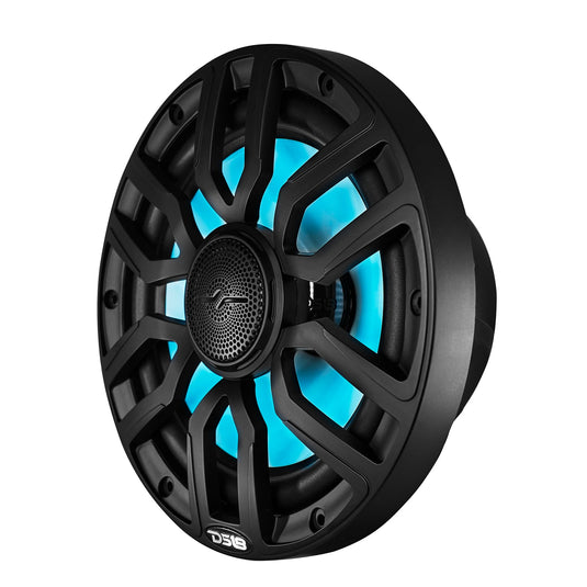 NXL 8" 2-Way Coaxial Marine Speaker With Digital Led Lights And Bullet Tweeter 175 Watts 4-Ohm