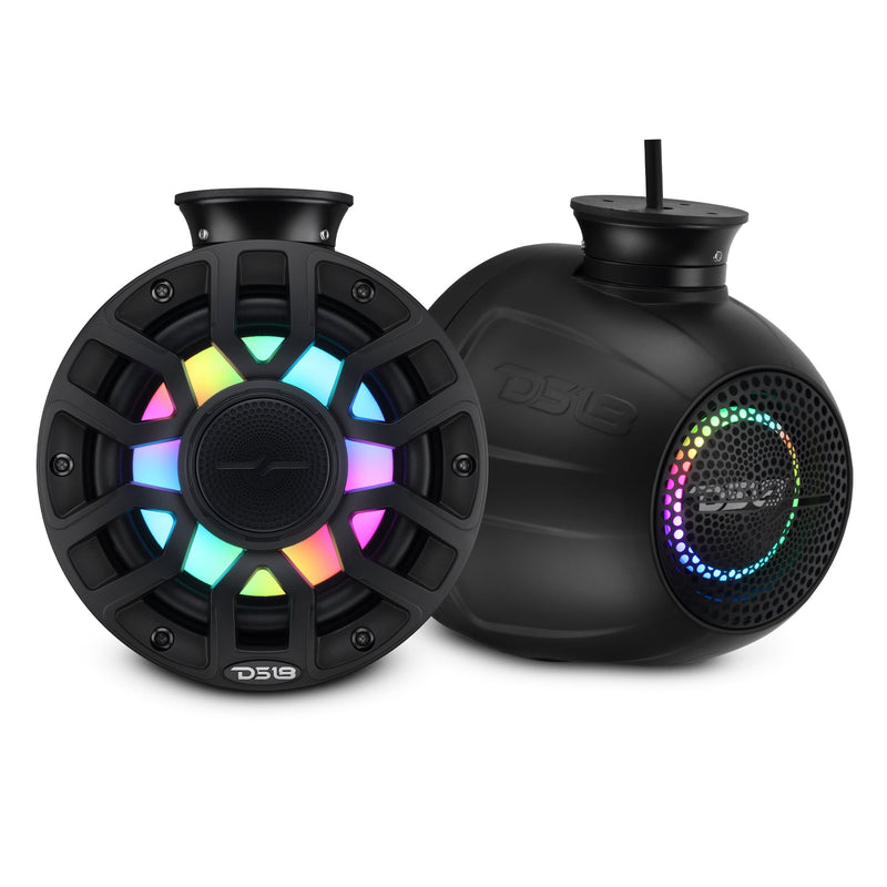 Load image into Gallery viewer, 6.5" NXL-iQ Marine Short Tower Coaxial Speakers with Digital LED Lights, 150W RMS, 300W Max, 4-Ohm
