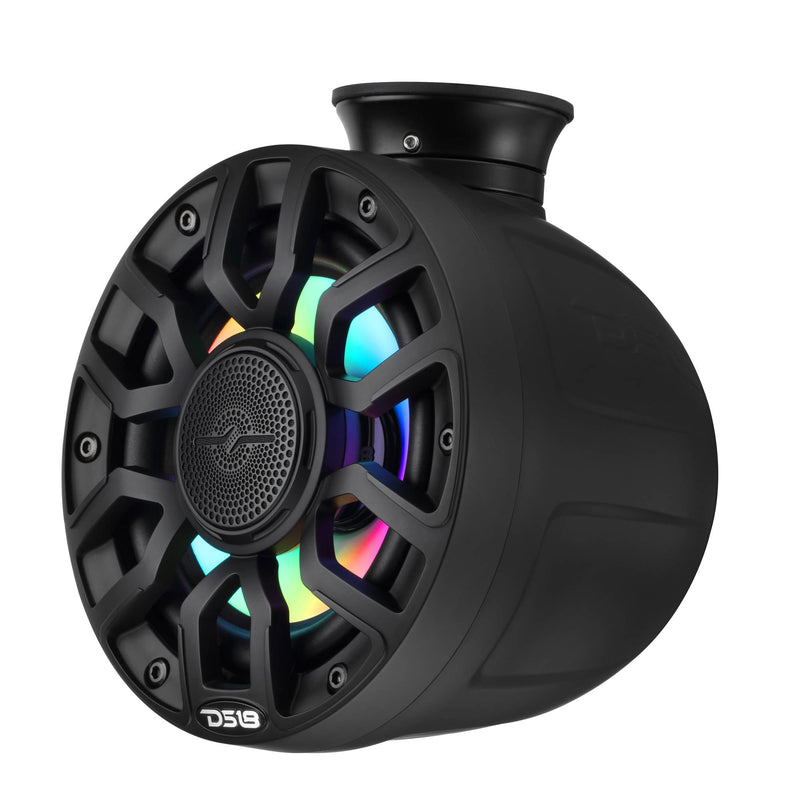Load image into Gallery viewer, 6.5" NXL-iQ Marine Short Tower Coaxial Speakers with Digital LED Lights, 150W RMS, 300W Max, 4-Ohm
