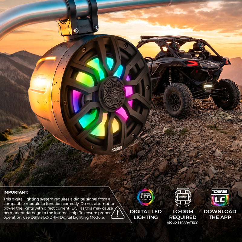 Load image into Gallery viewer, 8" NXL-iQ Marine Short Tower Coaxial Speakers with Digital LED Lights, 175W RMS, 350W Max, 4-Ohm
