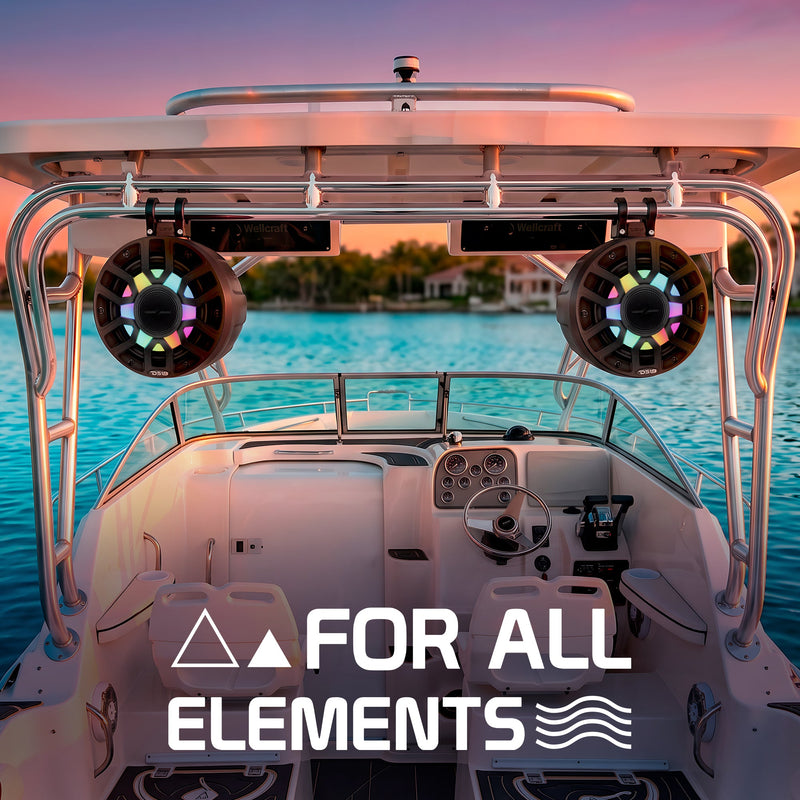 Load image into Gallery viewer, 8" NXL-iQ Marine Short Tower Coaxial Speakers with Digital LED Lights, 175W RMS, 350W Max, 4-Ohm
