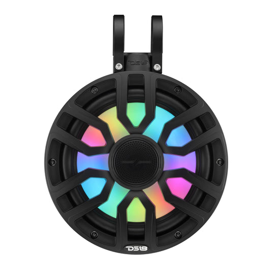 8" NXL-iQ Marine Short Tower Coaxial Speakers with Digital LED Lights, 175W RMS, 350W Max, 4-Ohm