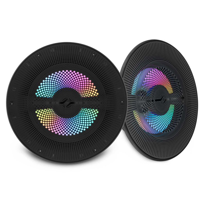 Load image into Gallery viewer, Luxury 8” 2-Way Marine Coaxial Speaker with Digital LED Lights and Flush Magnetic Mount Grille | 175W RMS 4-Ohm

