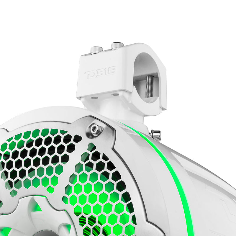 Load image into Gallery viewer, NXL 10&quot; Neodymium Marine and Powersports Towers with Built-in Passive Radiator, 1&quot; Driver and LED RGB Lights 300 Watts Rms -White
