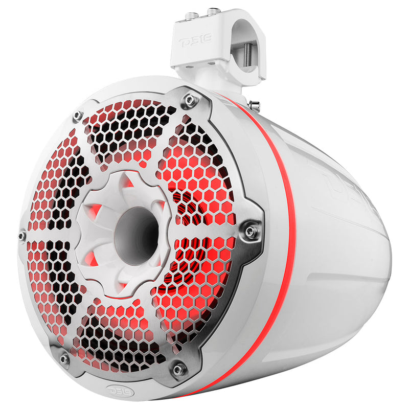 Load image into Gallery viewer, NXL 10&quot; Neodymium Marine and Powersports Towers with Built-in Passive Radiator, 1&quot; Driver and LED RGB Lights 300 Watts Rms -White
