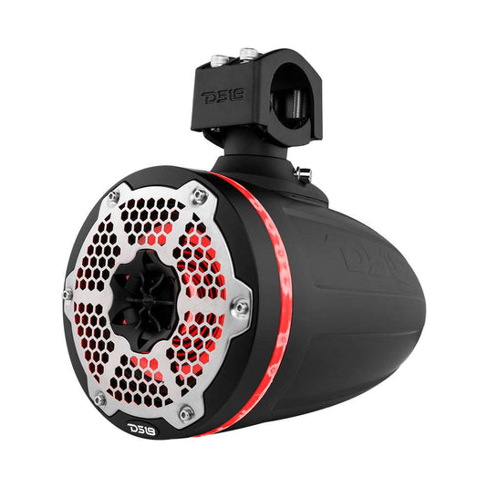 NXL 6.5" Neodymium Marine and Powersports Towers with Built-in Passive Radiator, 1" Driver and LED RGB Lights 150 Watts Rms -Black - Skoutley Outdoors LLC