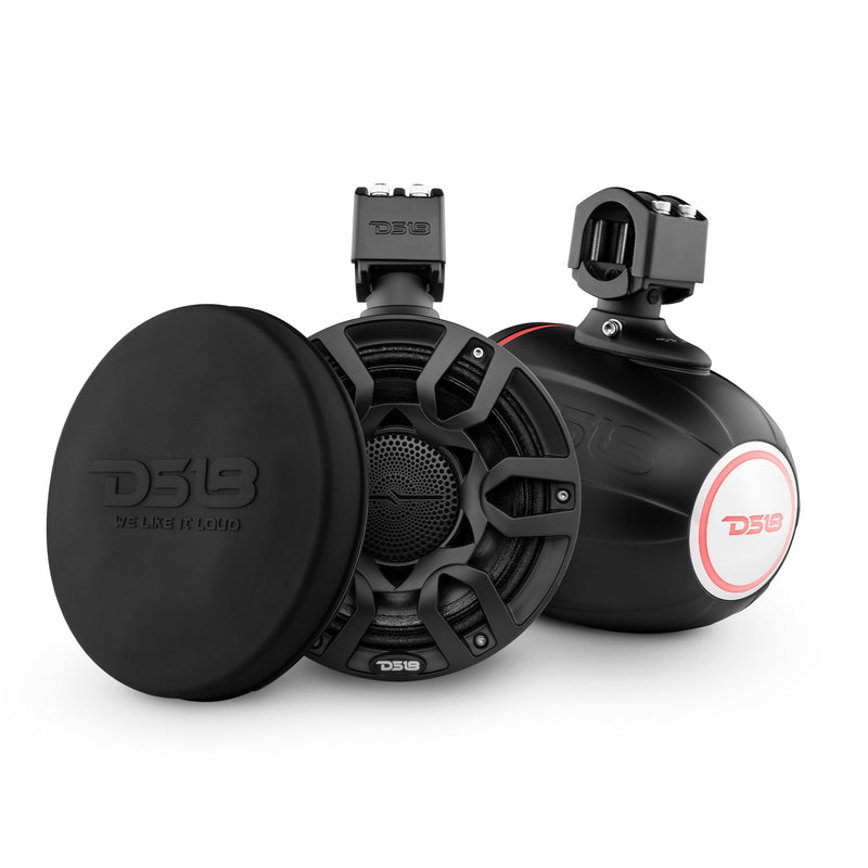 Load image into Gallery viewer, NXL 8&quot; Compact Wakeboard Tower Speakers with Hybrid Mid-Range, Compression Driver Loudspeaker, RGB LED Lights, 500 Watts, Speaker Cover Included
