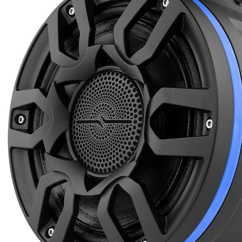 Load image into Gallery viewer, NXL 8&quot; Compact Wakeboard Tower Speakers with Hybrid Mid-Range, Compression Driver Loudspeaker, RGB LED Lights, 500 Watts, Speaker Cover Included

