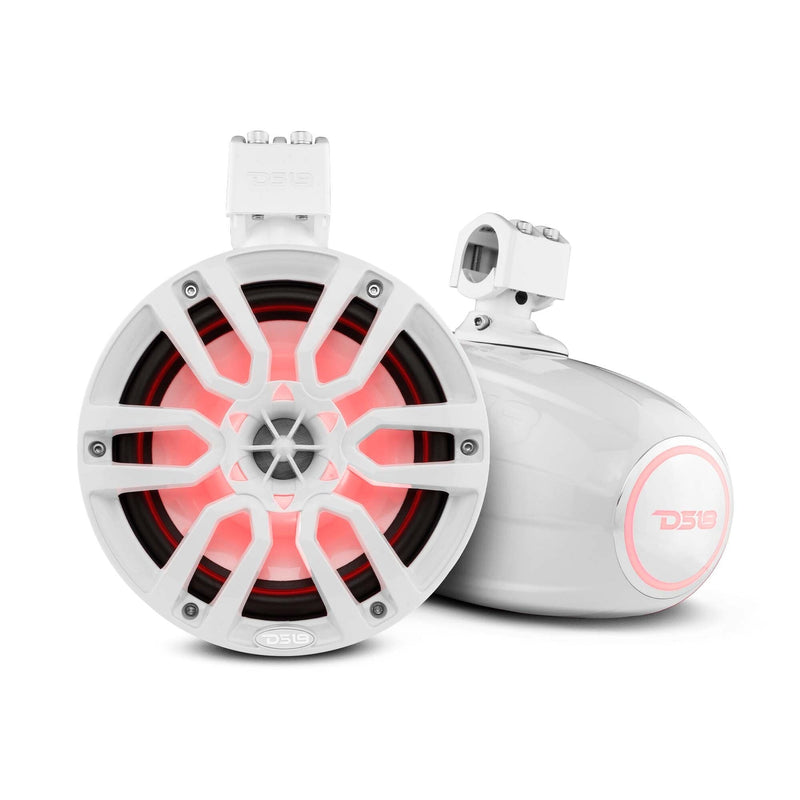 Load image into Gallery viewer, NXL 8&quot; Marine Water Resistant Wakeboard Tower Speakers with Integrated RGB LED Lights 375 Watts

