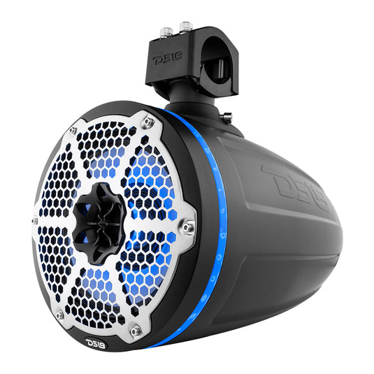 Bronco 6th Gen Roll Bar Audio Bundle – 8" Marine Tower Speakers with RGB LED Lights and OEM Roll Bar Mounting Clamps