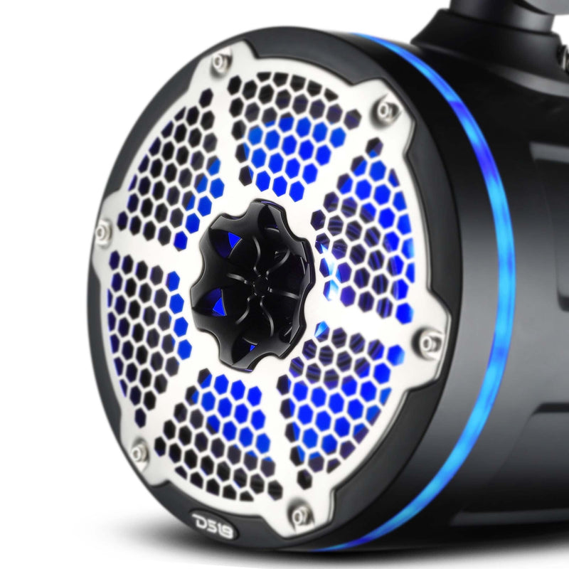 Load image into Gallery viewer, Bronco 6th Gen Roll Bar Audio Bundle – 8" Marine Tower Speakers with RGB LED Lights and OEM Roll Bar Mounting Clamps
