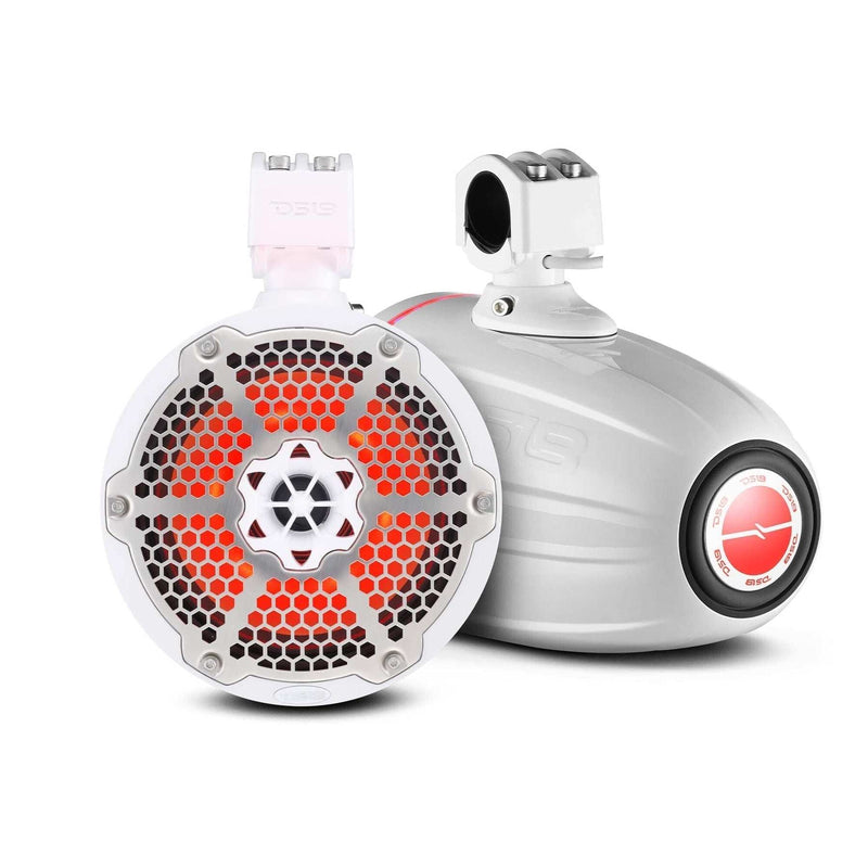 Load image into Gallery viewer, NXL 8&quot; Neodymium Marine and Powersports Towers with Built-in Passive Radiator, 1&quot; Driver and LED RGB Lights 180 Watts Rms - Skoutley Outdoors LLC
