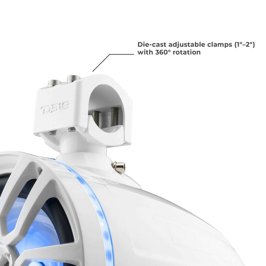 NXL 6.5" Marine and Powersports Towers LED RGB Lights 100 Watts Rms - White - Skoutley Outdoors LLC