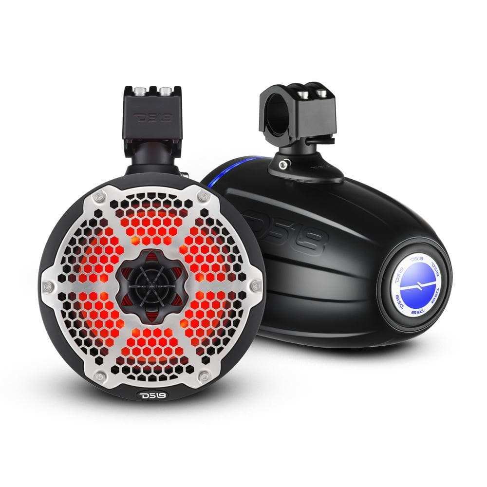 DS18 Better Marine Stereo Package 2 x 8” Speaker Tower | 1 x 2 Ch Amplifier | 1 x MOFCKIT8 and 1 x LED-BTC - Skoutley Outdoors LLC