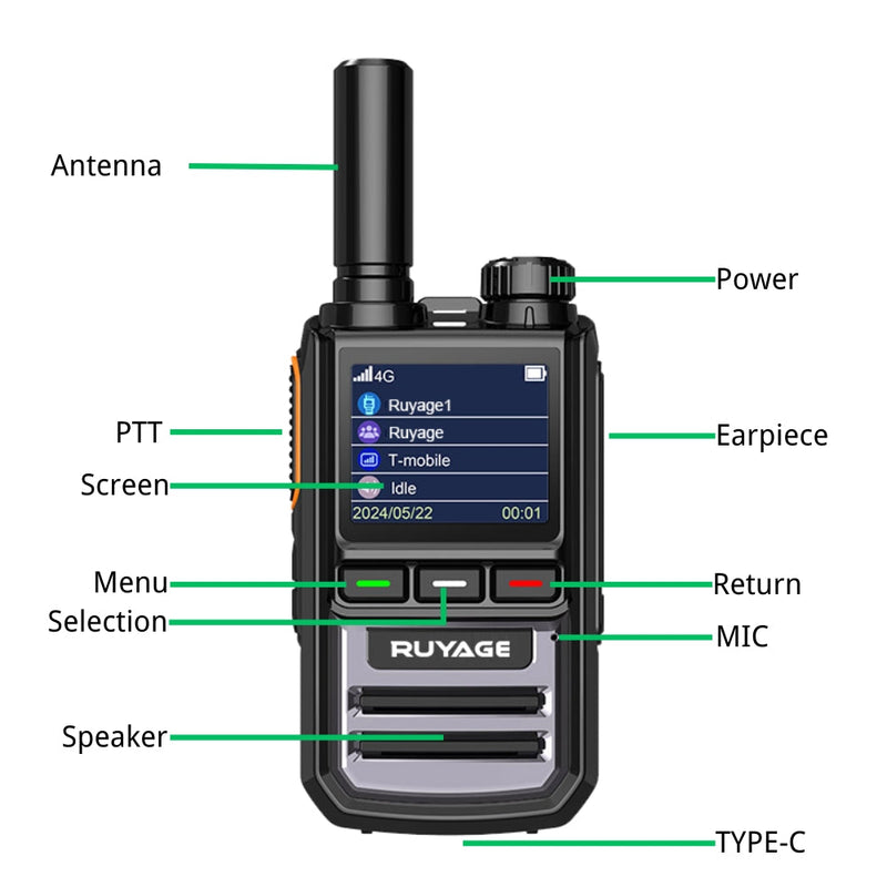 Load image into Gallery viewer, Ruyage R1 Two Way Radio Nationwide LTE Push-to-Talk Walkie Talkie
