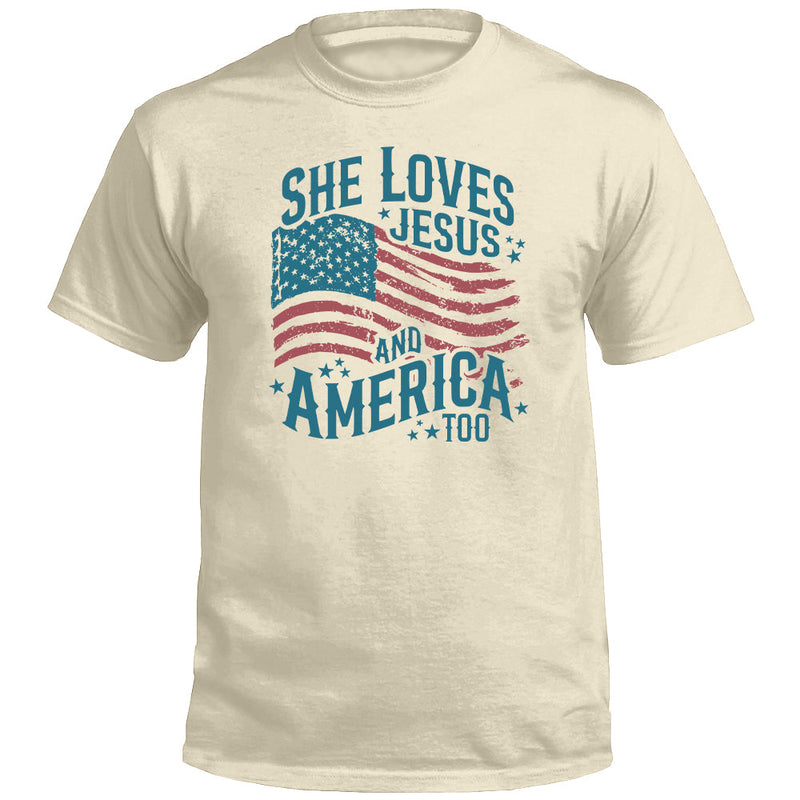 Load image into Gallery viewer, She Loves Jesus And America Too (Front)
