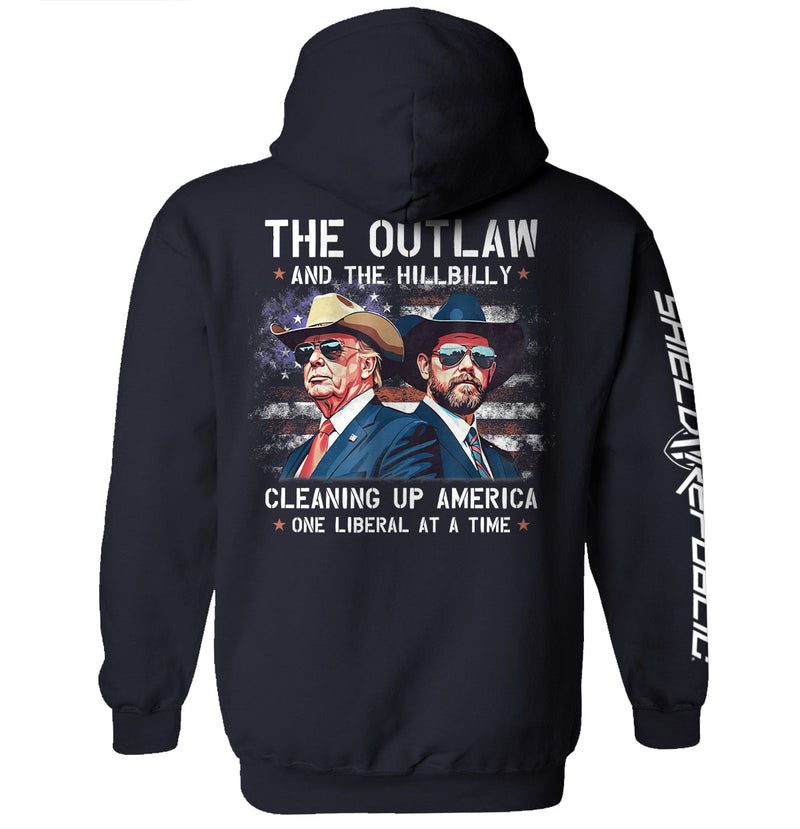 Load image into Gallery viewer, The Outlaw and the Hillbilly Cleaning up America One Liberal at a Time
