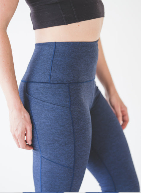 Load image into Gallery viewer, Navy Wander Pocket Yoga Pants *Final Sale*
