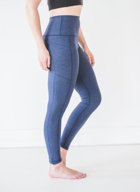 Load image into Gallery viewer, Navy Wander Pocket Yoga Pants *Final Sale*
