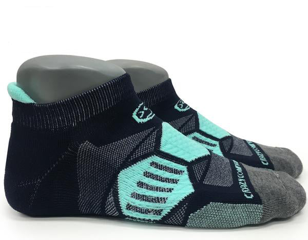 Load image into Gallery viewer, Navy &amp; Mint - Elite Running Socks
