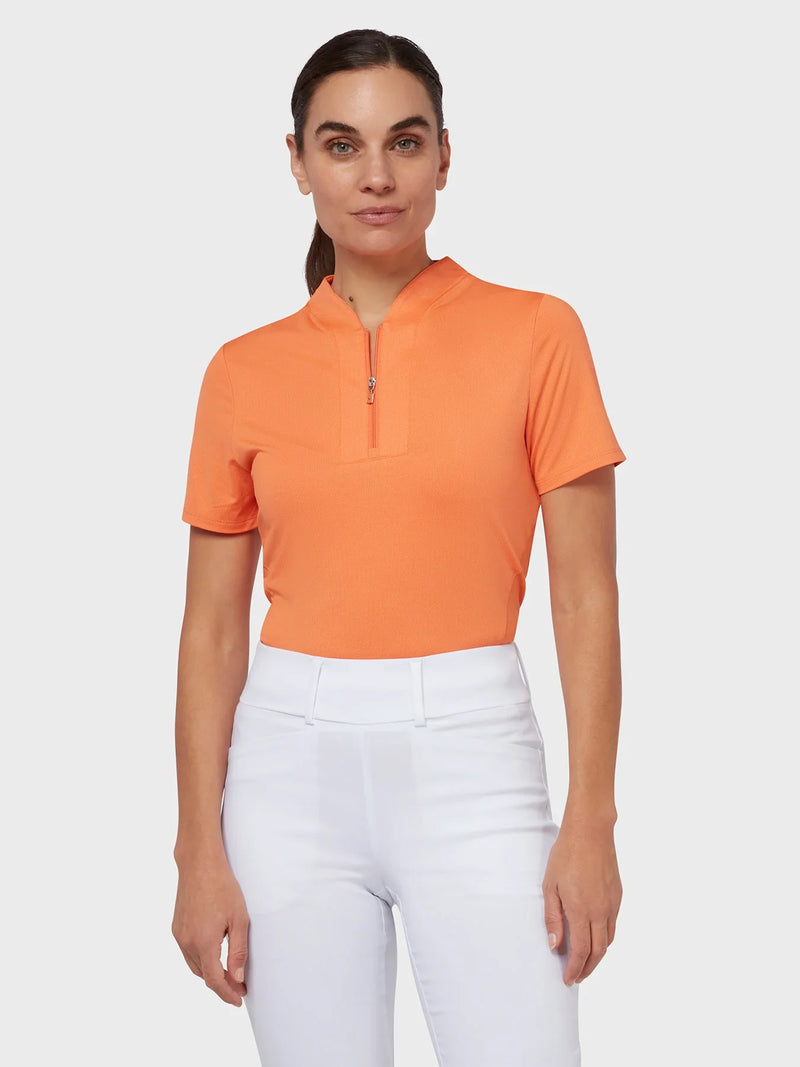Load image into Gallery viewer, Womens Tonal Texture Heather Polo Top
