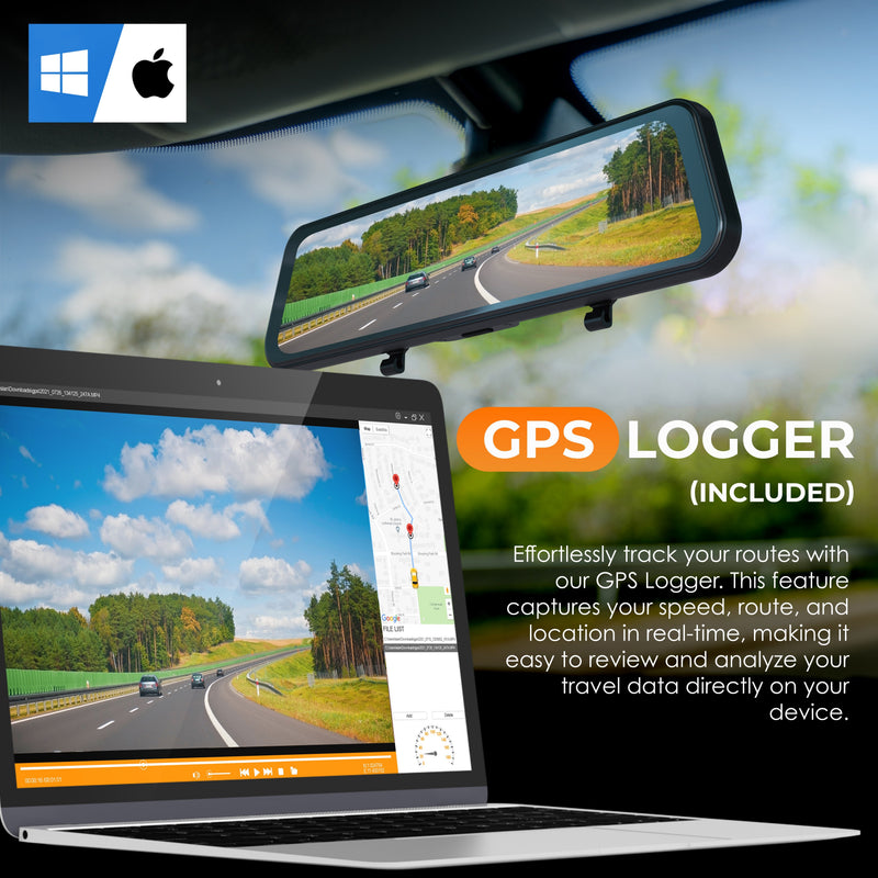 Load image into Gallery viewer, REXING M2-4 4-Channel Mirror Dash Cam, 12” Touch Screen, 1080p with GPS

