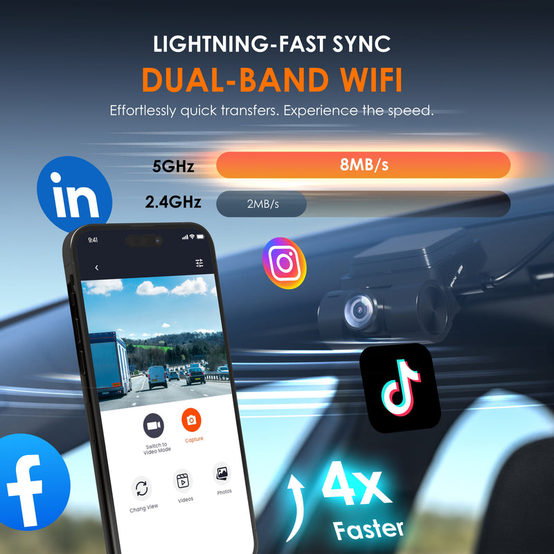 Load image into Gallery viewer, Rexing - V1P Flex X4 4K WiFi Dual Dash Cam - Black
