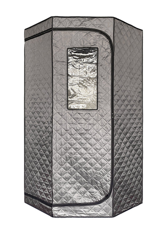 Blisspod Portable Personal Full Body 60 Min Rapid Steam Sauna | Pentagonal | Grey | Powerful 1600 Watts | 3.6L Stronger Steamer | 90X90X190cm