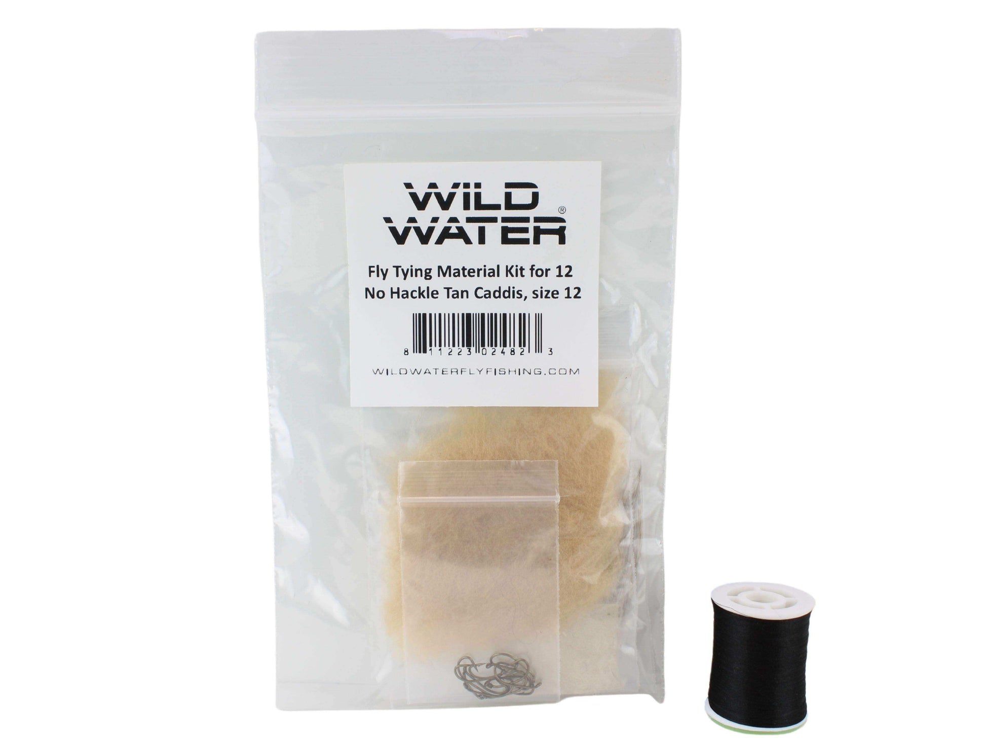 No Hackle Tan Caddis Fly Tying Material Kit, size 12 | Wild Water Fly Fishing - Skoutley Outdoors LLC