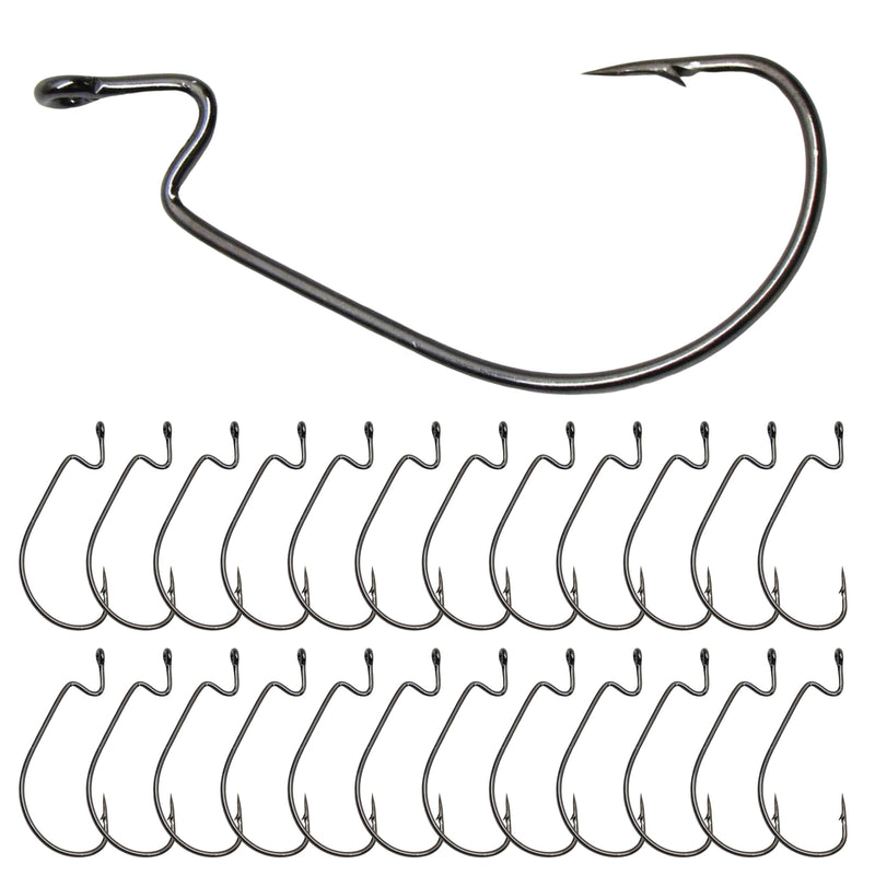 Load image into Gallery viewer, Reaction Tackle Offset EWG Worm Hooks (25-Pack)
